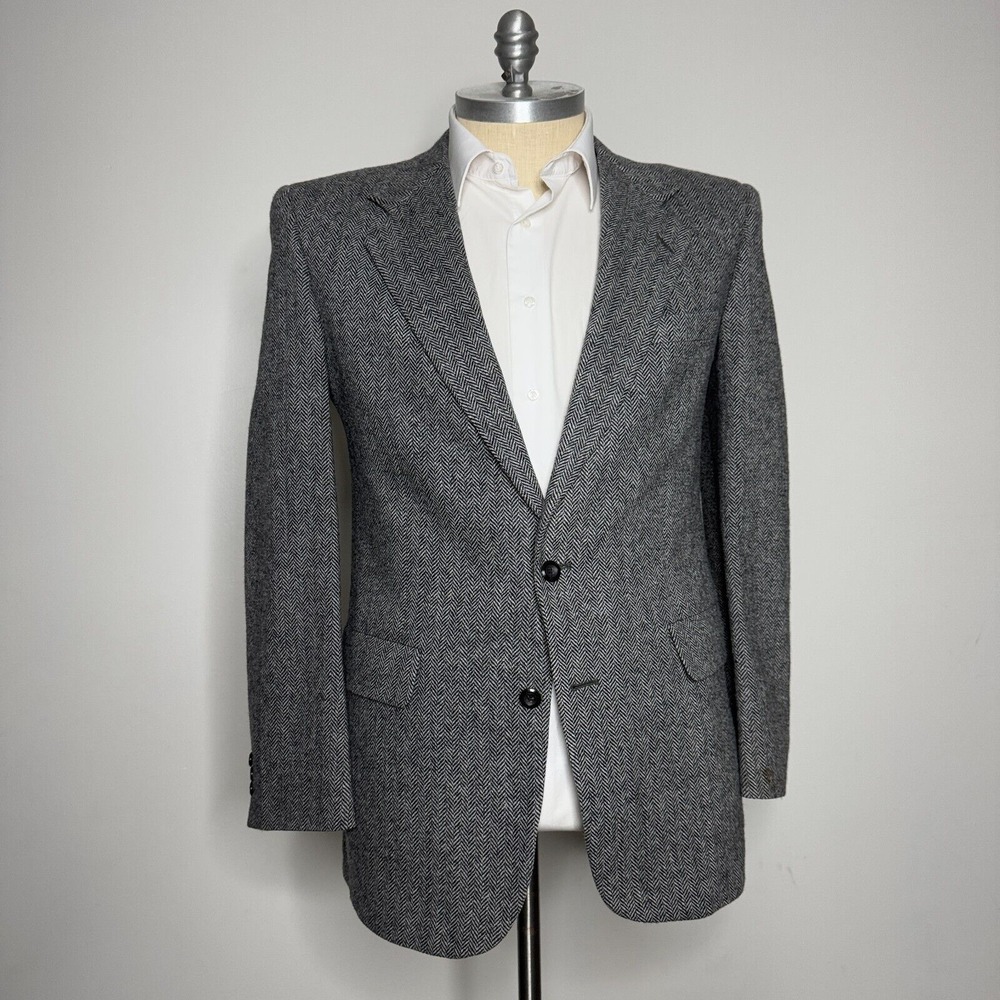 Kuppenheimer Blazer Sport Coat 42L Mens‎ Gray Herringbone Tweed